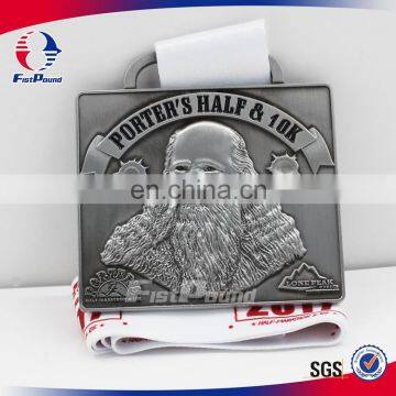 3D Half Marathon &10K Medal with Antique Plating