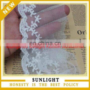 Newest wholesale fancy Polyester embroidery wedding lace trim