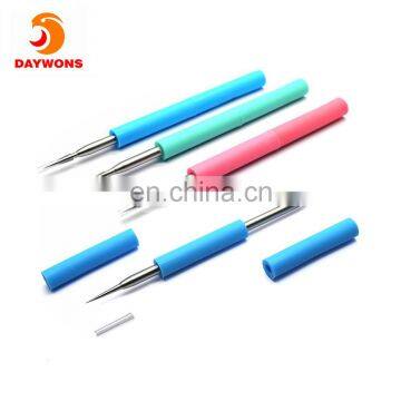 Covered by non-toxic silicone cap Professional Acne Removal Needle Whitehead & Blackhead Removal Extractor Tool