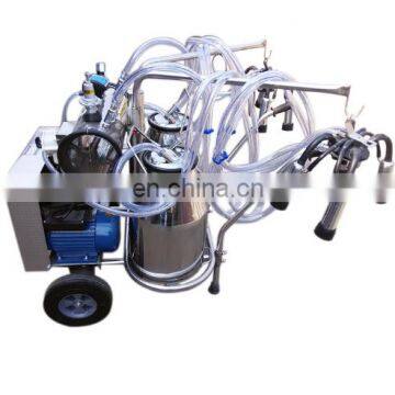 movable vacuum pump cow milking machine/vacuum pump farm goat milking/double buckets with lowest price