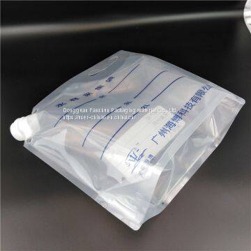 Made in China 5L Cow Milk PET Plastic Filling Bag/empty Stand up Large Spout Soft Composite Plastic Bag photo-3