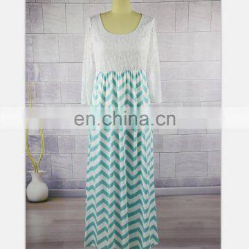 2019 Women Mommy and me Maxi Dresses Baby Girls Lace Zigzag Chevron Dress (this Link for WOMAN) photo-4