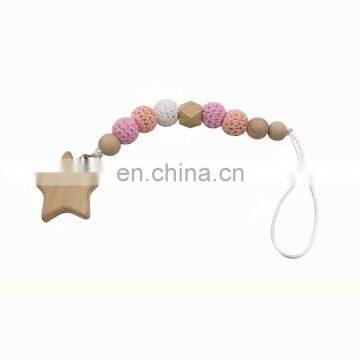 Wholesale Beach Wooden Baby Toy Beech Pacifier Clip photo-4
