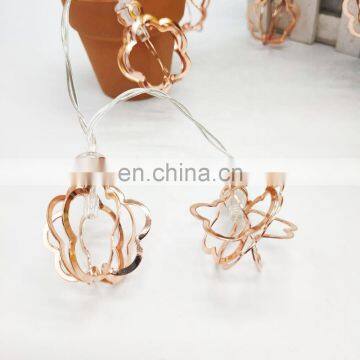 Holiday Decoration Christmas Led Light Metal Flower Shaped String Lights Golden Fairy Lights For Party Bedroom photo-4
