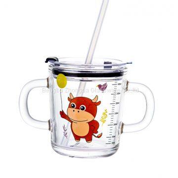 Measuring Two Handles Glass Mug With Custom Printing photo-3