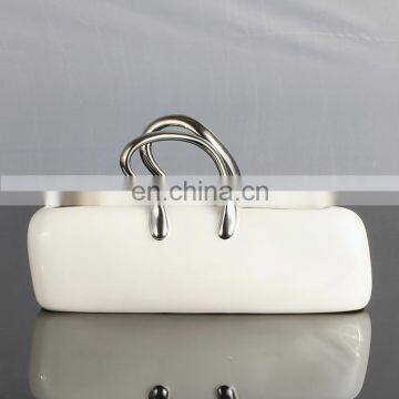 Exquisite handbag creative design wholesale cheap silver plated ceramic hotel home desktop decoration