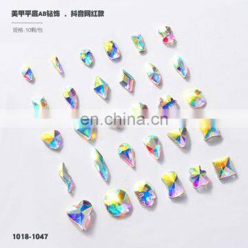 different shapes nail art decoration flat back AB symphony nail rhinestone