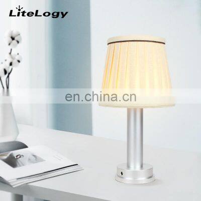 Manufacturer Cloth Lampshade Decorative Lamps Table Cordless Lamp