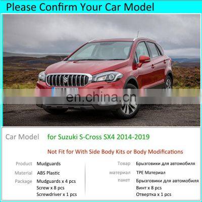 for Suzuki SX4 S-Cross 2014~2019 Mudguards Mudflap Fender Mud Flaps Splash Guards Accessories Maruti SX-4 SX 4 S Cross SCross photo-2