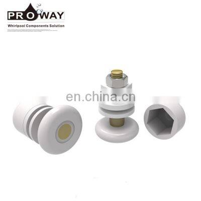 ABS White Shower Wheel Glass Bathroom Sliding Door Roller