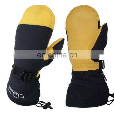 HANDLANDY Winter Gloves Work Gloves Safety Cowhide Leather,Thermal Gloves Winter Ski Mittens for Men Women