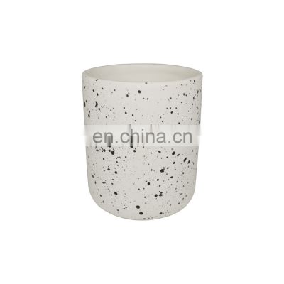 custom indoor outdoor table office cylinder sprinkles matte splatter paint ceramic flower Succulent planter plant pot for decor