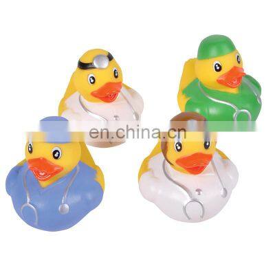 Custom Blue Rubber Small Little Plastic Ducks Floating Squeaky Beach Water Shower Bath Fun Toy for Child photo-2