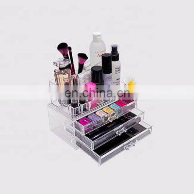 4- tiers acrylic cosmetic jewelry organizer with 3 drawers