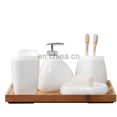 Modern european irregular designed white ceramic bathroom accessories with Five-piece suitable for home use