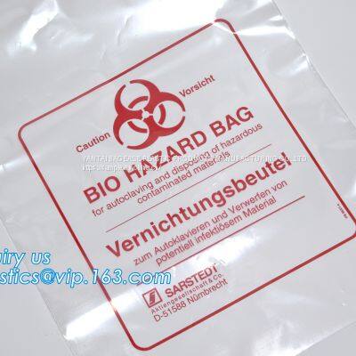 Safe Disposal, Biohazard Labeling, Autoclavable Bag, Polypropylene, Disposable, Clear Transparent Disposal Sack photo-5
