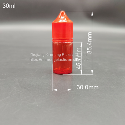Factory Sell 30ml Shprt V3 Red E-liquid Bottle Flat Cap Childproof Oil Ink Squeeze Plastic Pet E-juice Vape Oil Dropper Bottle photo-5