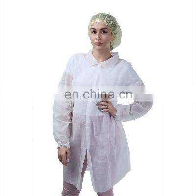 For Food Lab Work Visitors White PP Disposable Dust Coats