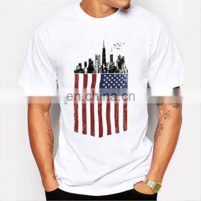 USA Printed Summer Cool T-shirts Wholesale Blank white Custom Printing tees T shirt For Men Online Shopping