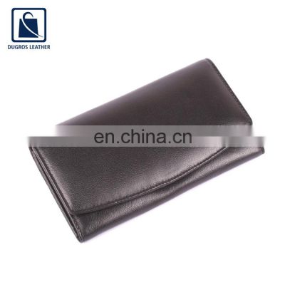 2022 New Arrival Eye Catching Design Nickle Fitting Matching Stitching Genuine Leather Women Wallet for Wholesale Buyers