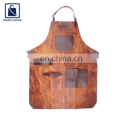 Latest Collection of Modern Design Fashion Style Wholesale BBQ Cooking Leather Apron for sale