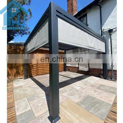 Aluminum Motorized Waterproof Pergola Covers Sunshade Louvered Roof Gazebo With Louvre electric aluminum pergola