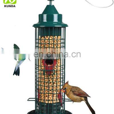 Amazon Hot Sale Hanging Jarden  Metal Cage Squirrel Proof Bird  Tube Feeder