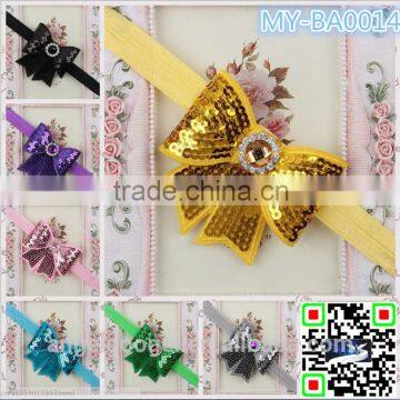 Latest Fashion Ribbon Sequin bows Girl Ribbon Bows Grosgrain Ribbon Girls Glitter Hair Bows MY-BA0014