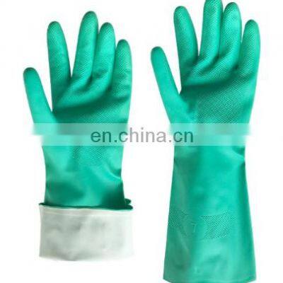 Green water proof oil resistant anti-static rubber work safety latex gloves