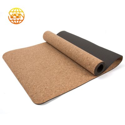 Durable Non-slip Wholesale Custom Printed Logo Fitness Cork Yoga Mat