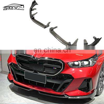 G60 4PC MP Style High Quality Carbon Fiber Front Lip Front Bumper Lip Separator For BMW 5 Series G60