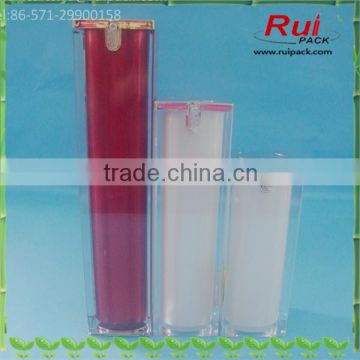 Red white 15ml 30ml 50ml square acrylic bottles, 0.5/1/1.6oz empty acrylic cosmetic bottle for cream/lotion