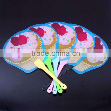 small advertisement fan, UV printing Plastic PP hand fan advertising