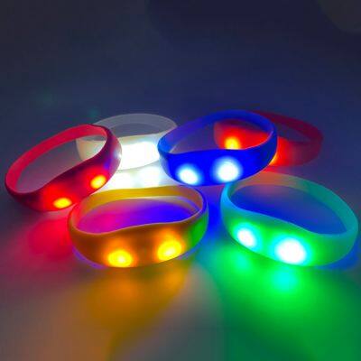 Wedding Decoration Custom LOGO Light up Glow Silicone Wristband Sound Activated LED Bracelet