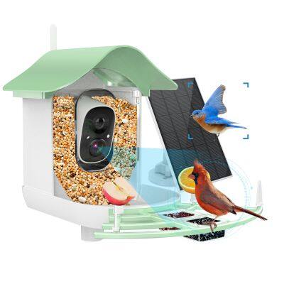 2.0MP HD AI Identifying Solar Powered Outdoor Smart Bird Feeder Waterproof IP65 4G Night Vision Smart Camera Alarm SD Card