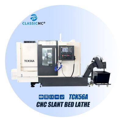 Tck56A Дешевый наклонный токарный станок с ЧПУ с системой Fanuc и живым инструментом. Лучший токарный станок с ЧПУ