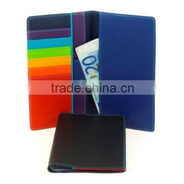 Multifunctional and colorful leather travel wallet