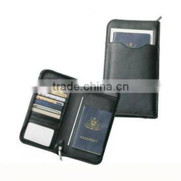 Leather Zipper Travel Credit Card Passport Wallet