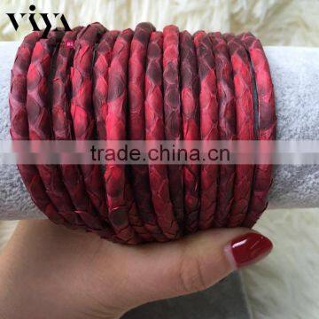 High Class Leather Cord Viya 2016 100% Genunie Stingray/Python Skin Rope for Leather Men Bracelet With Factory Wholesale Prices photo-5