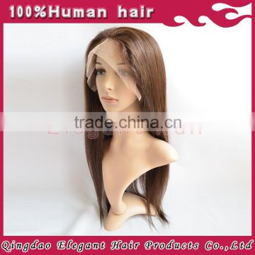 New products brown indian remy hair full lace with 4x4 silk base human hair wigs