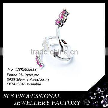Jewelry Mood Rings With Ruby Stones Long Ring for Girls Fashion Finger Rings Silver 925 photo-5