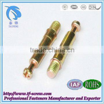 yellow zinc plated cross recessed dowel screw