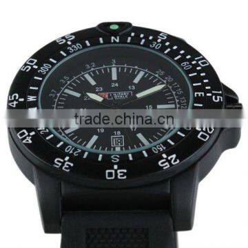 New Swiss Design Mens Black Dial Military Functional Bezel Army Watch MR063