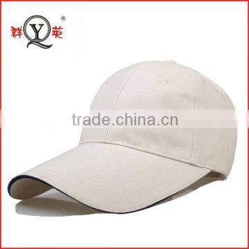 long brim sandwich blank 6 panel OEM plastic back closure baseball caps and hats