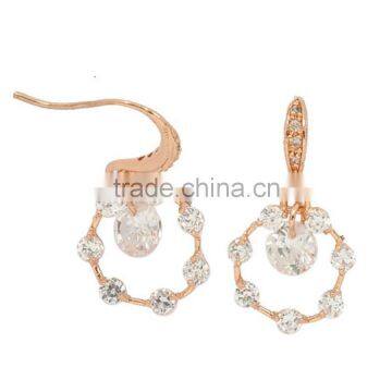 Earring, Fashion Gold Jewelry Square Crystal Zircon Setting Brass Earring, Earring Jewelry Wholesale P9418