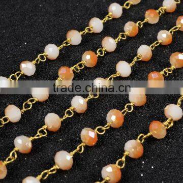 $4/meter by Trade Assurance- Champagne chalcedony bead natural stone chains for necklacFree Shipping