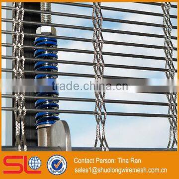 Stainless steel woven metal facades