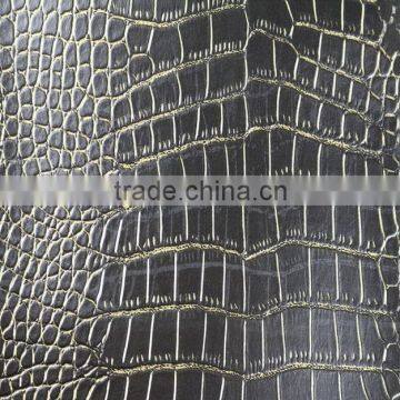 semi pu leather for car seat covers sofa garment bag shoe Crocodile skin grain synthetic leather