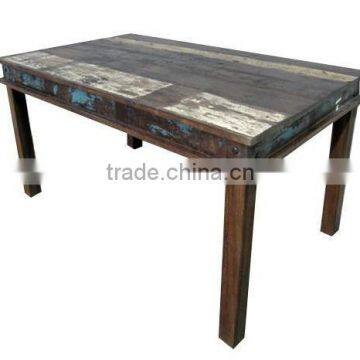 INDIA VINTAGE STAG DINING TABLE , RECYCLE WOOD DINING TABLE