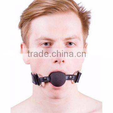 NEW 2015 BLACK BONDAGE BALL GAGS SOFT LEATHER MATERIAL